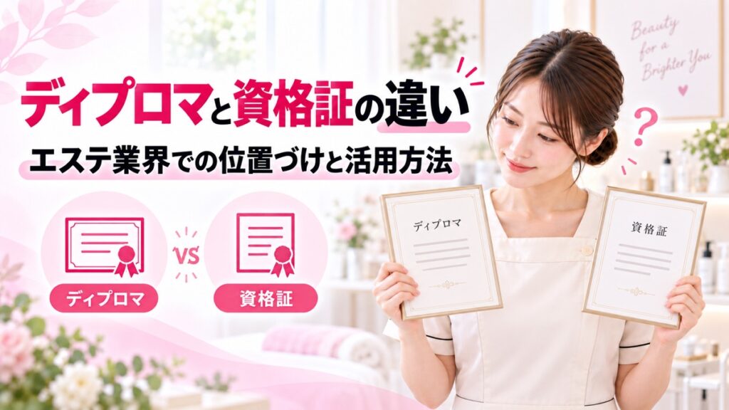 ディプロマと資格証の違いとは？エステ業界での位置づけと活用方法を解説