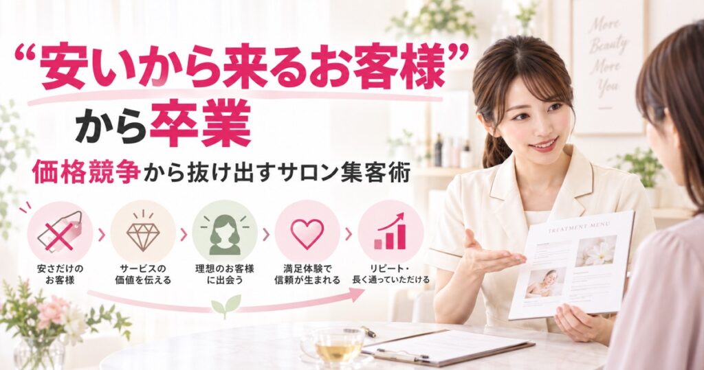「安いから来るお客様」から卒業するためのサロン集客術