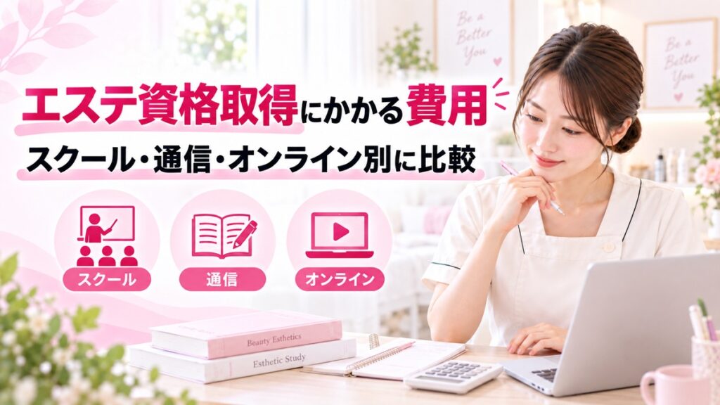 エステ資格取得にかかる費用の相場｜スクール・通信・オンライン別に比較