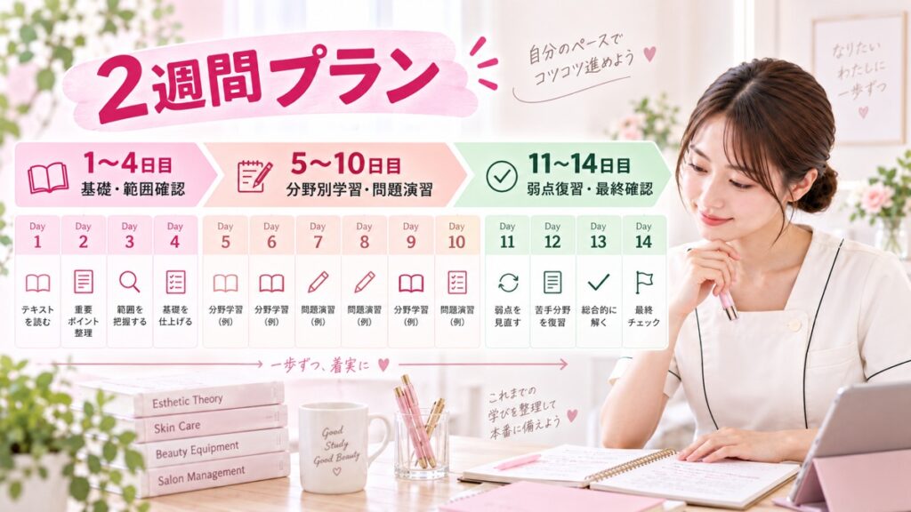 合格に向けた学習の進め方(2週間プラン)