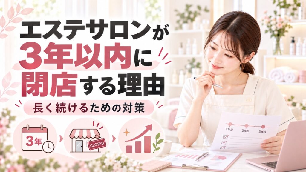エステサロンの廃業率はなぜ高い？3年以内に閉める理由と長く続けるための対策