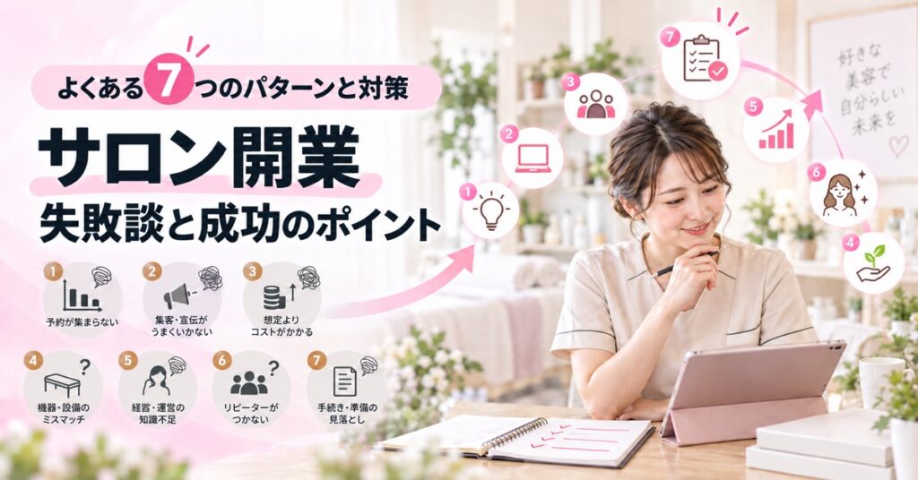 エステサロン開業の失敗談と成功のポイント｜よくある7つのパターンと対策