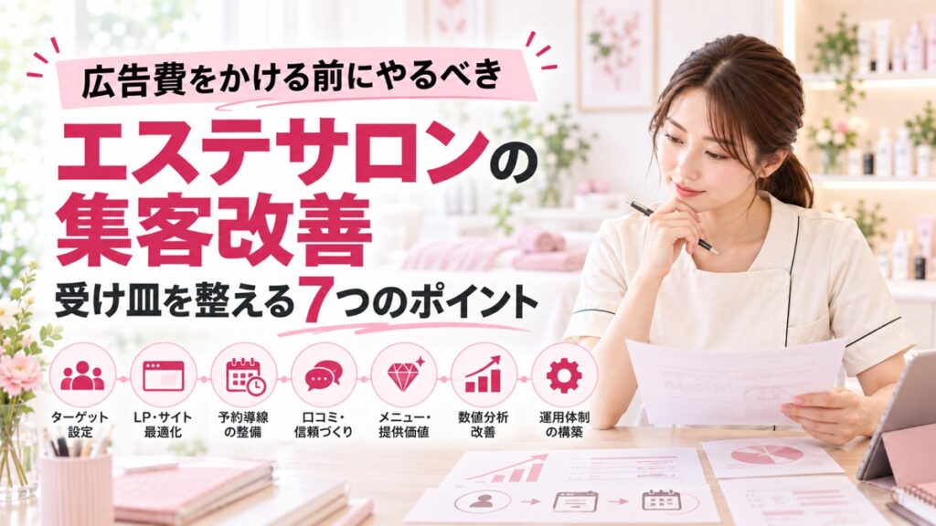 広告費をかける前にやるべき、エステサロンの集客改善｜受け皿を整える7つのポイント