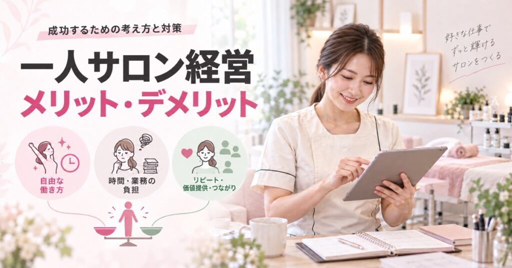 一人サロン開業のメリット・デメリット|成功するための考え方と対策