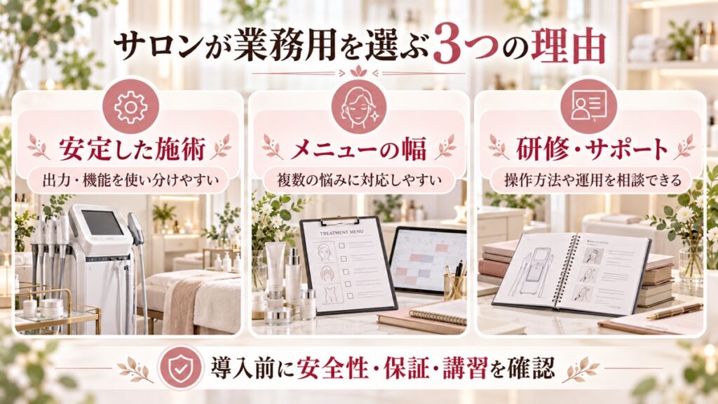 サロンで業務用機器を使うべき3つの理由