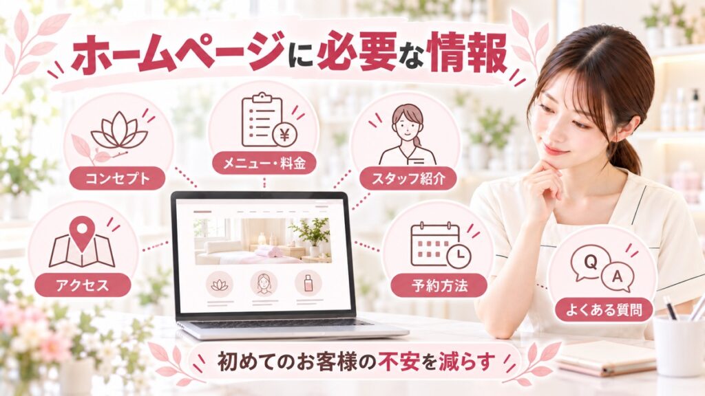 ホームページに最低限必要な情報