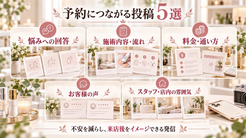 予約につながる投稿の種類と内容