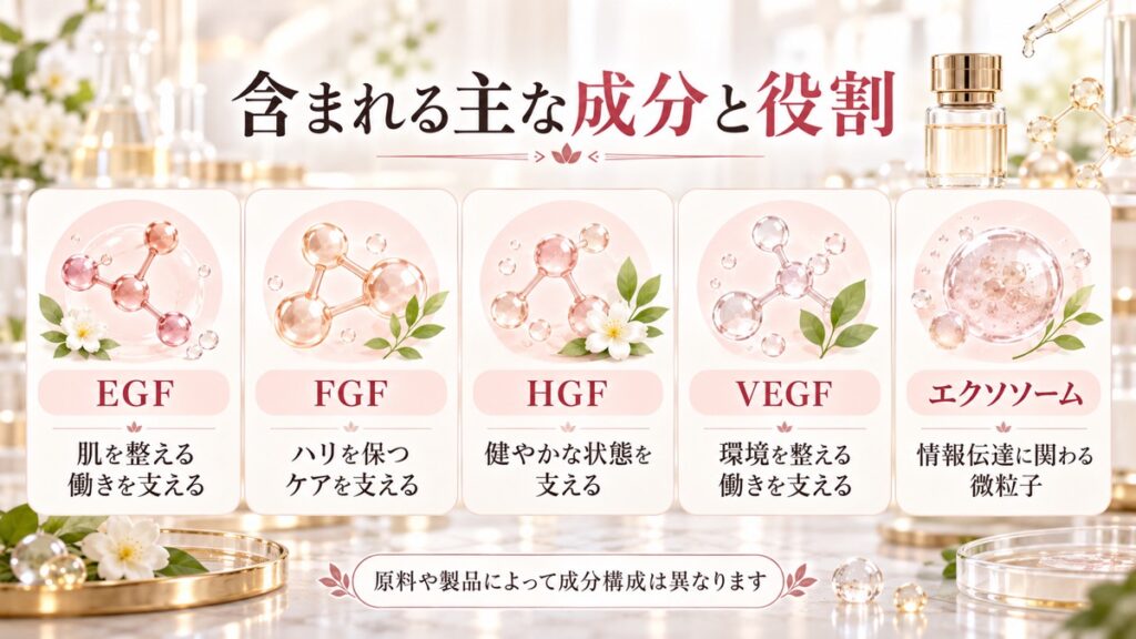 幹細胞培養上清液に含まれる主な成分と役割