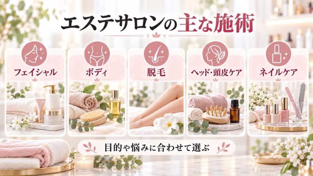 エステサロンで行う主な施術内容