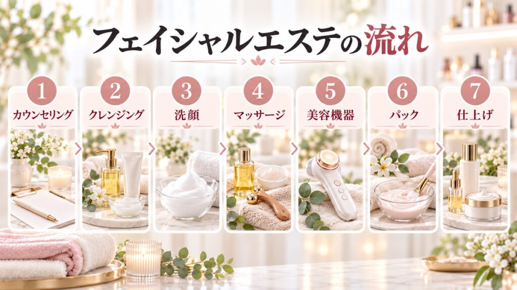 フェイシャルエステの施術の流れ